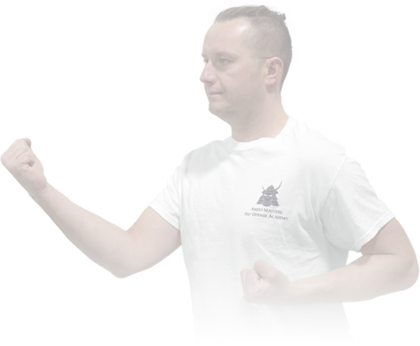 man doing karate block